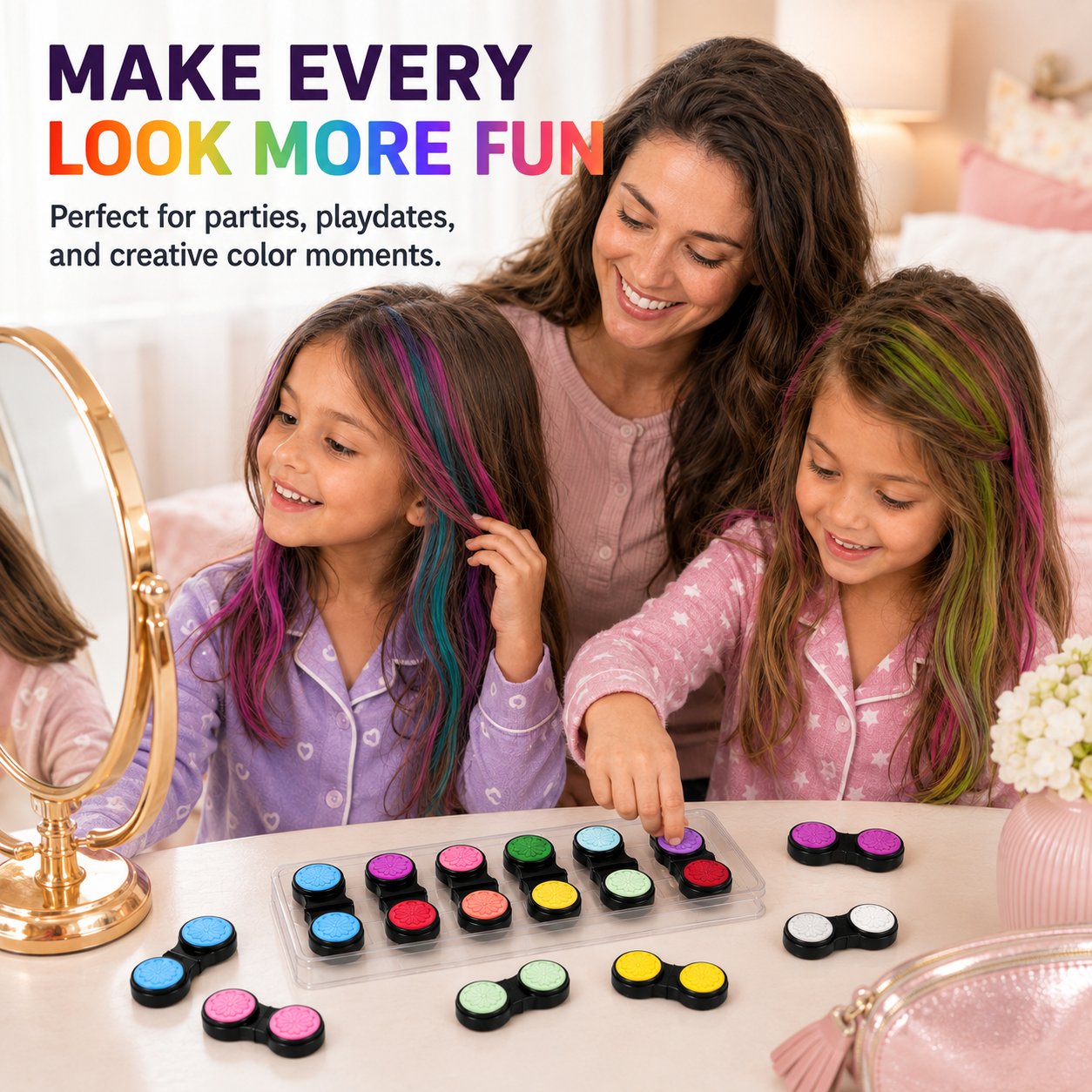 π 12-Color Temporary Hair Chalk Applicator Set