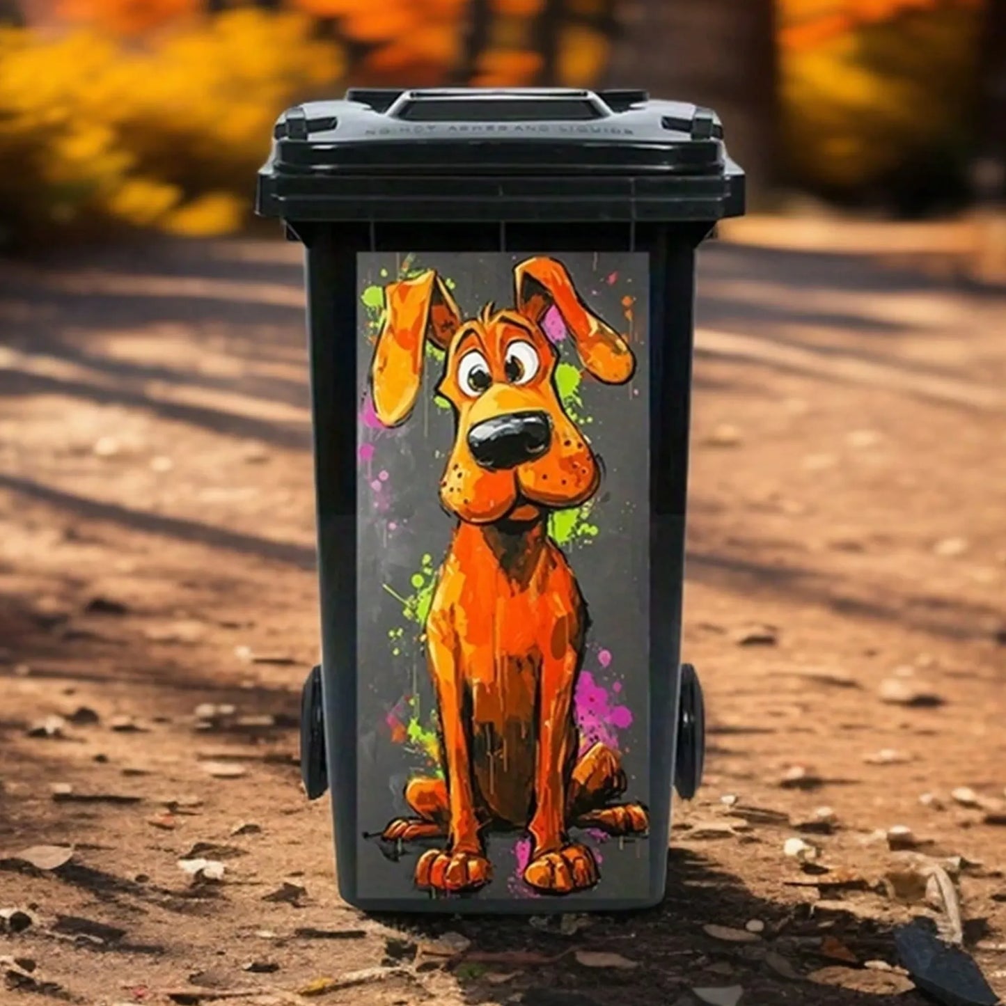 Creative Trash Can Sticker with Colourful Cartoon✨
