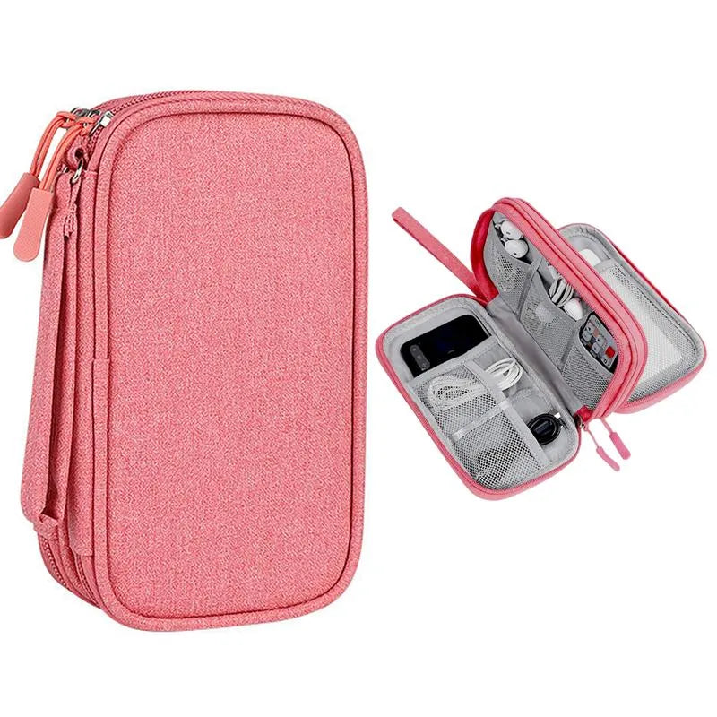 š„Travel Cable Organizer Pouch, Double Layers All-in-One Storage Bag for Cord