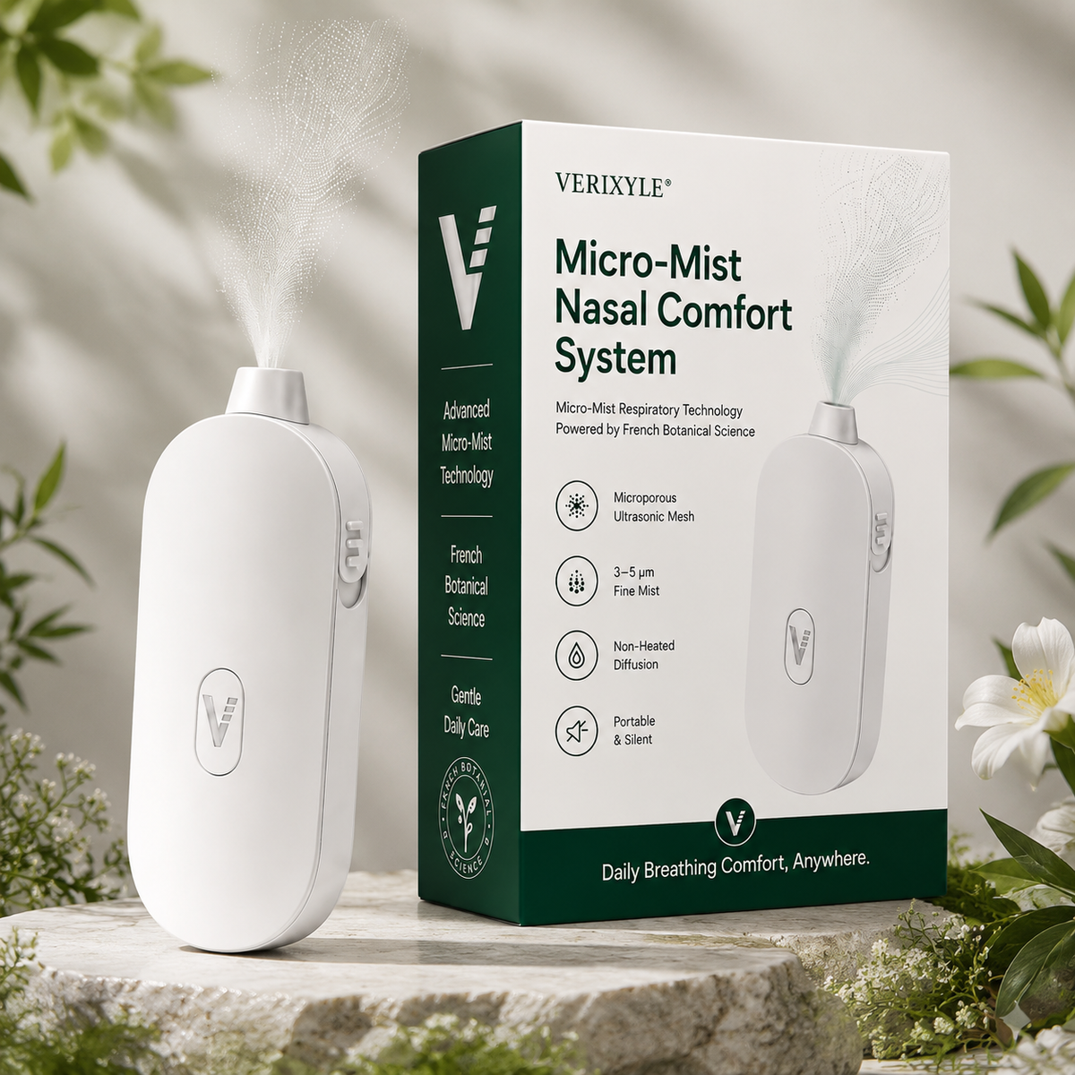 VERIXYLE® Herbal Nasal Nebulizer Set | Portable blend to improve allergy & rhinitis discomfort