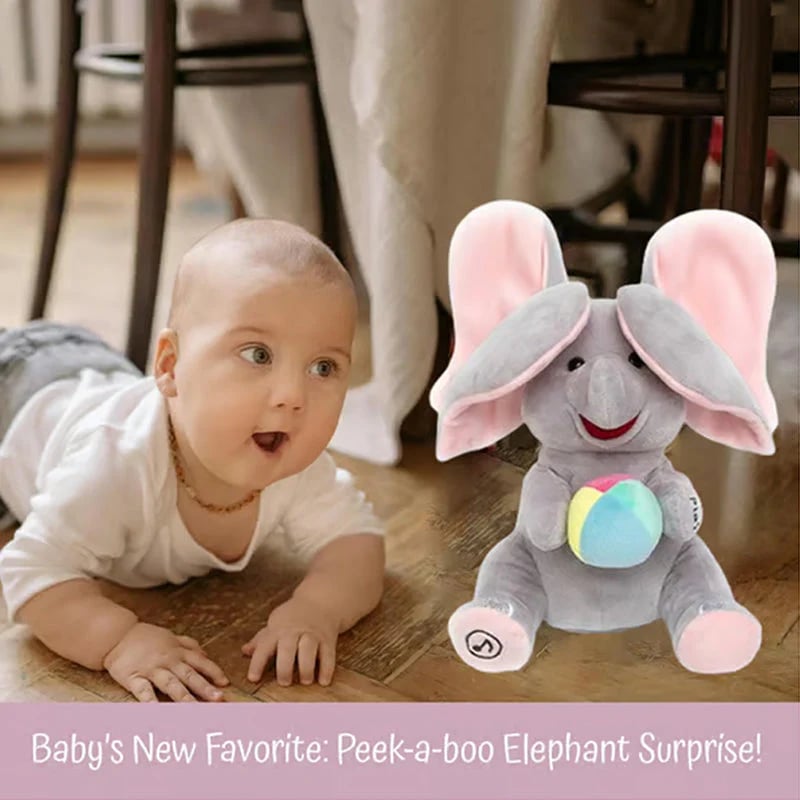 🎁Advanced AI companion doll🛒Cute Hide And Seek Elephant Plush Doll