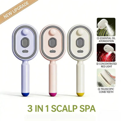 3-in-1 Electric MistDetangling Brush for Frizz& Scalp Massage