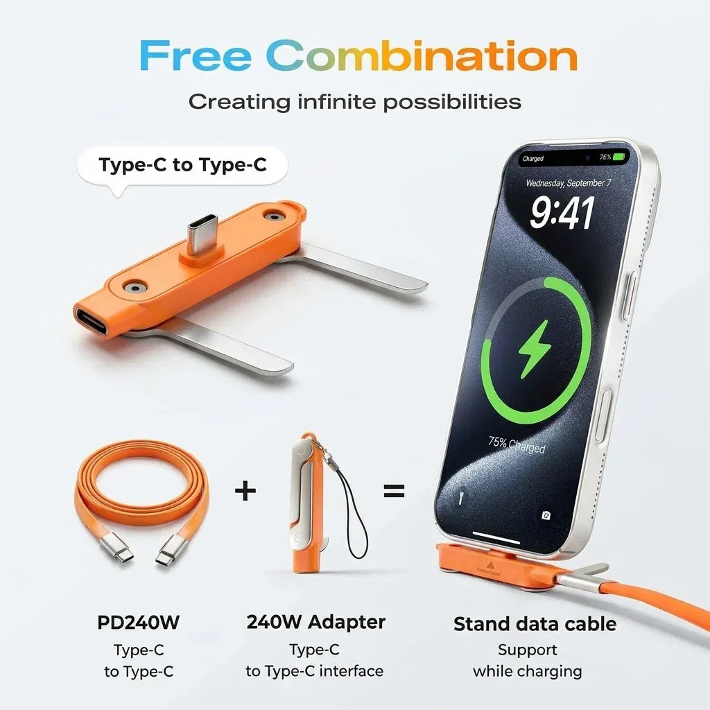 🔥🔥Fast-Charging Cable with Detatchable Stand