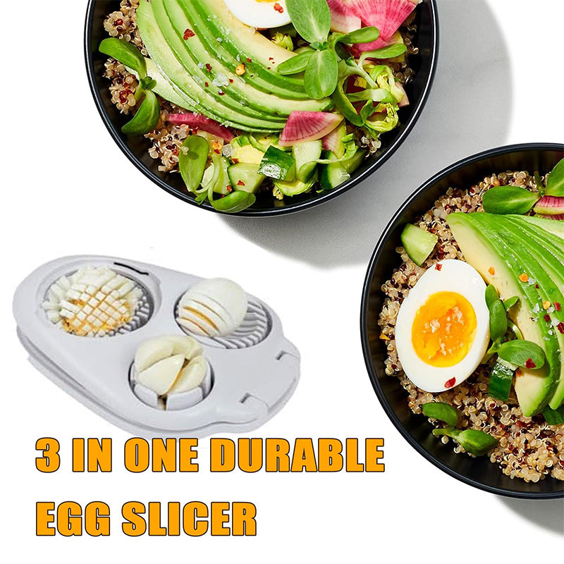 3 In 1 Egg Slicer For Hard Boiled Eggs Heavy Duty With Stainless Steel Wires,3 Slice Modes Egg Cutter