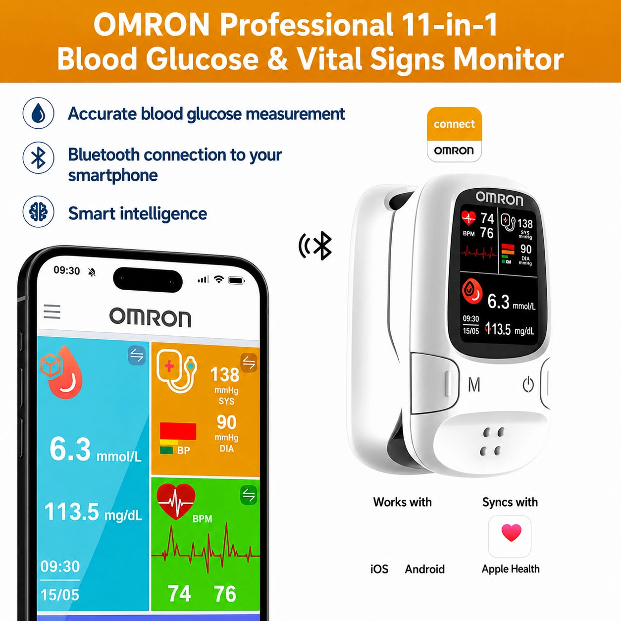 Omron™ Introduces the newly launched non-invasive smart blood glucose meter 🔥
