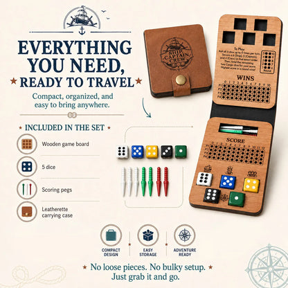 ⚓ Ship, Captain, Crew – A Classic Wooden Dice Game For Family & Travel Fun