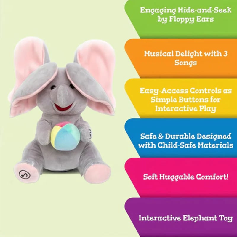 🎁Advanced AI companion doll🛒Cute Hide And Seek Elephant Plush Doll
