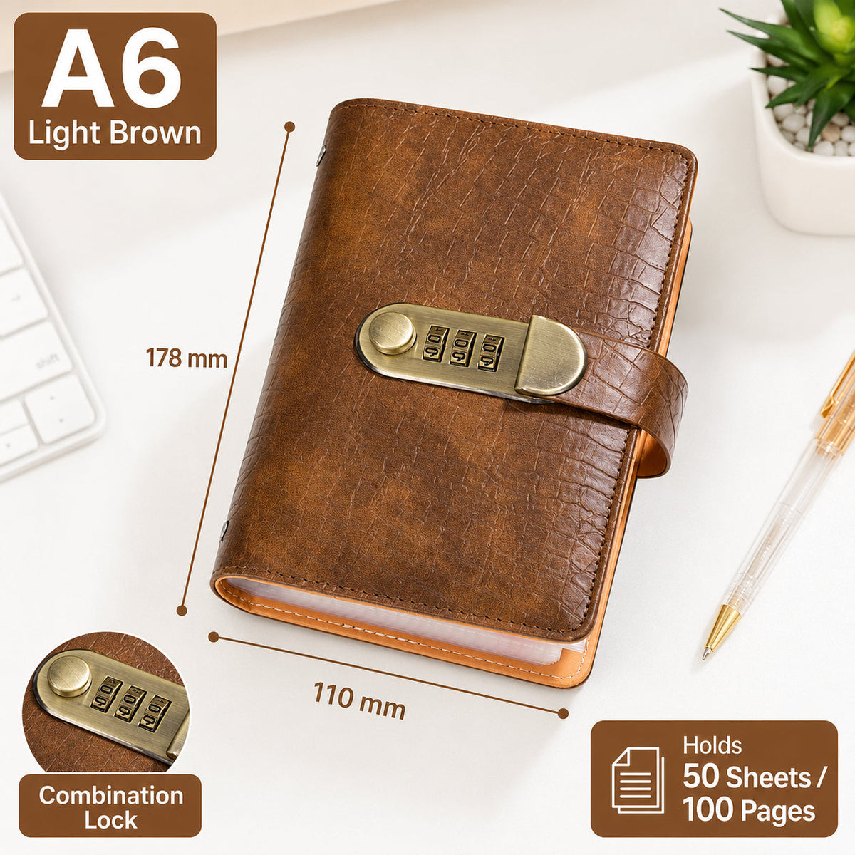 🔒 Secure Your Cash in Style! Lockable A6 Savings Notebook with 3-Digit Combination Lock 💸