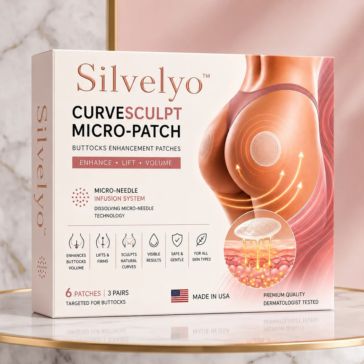 Silvelyo™ CurveSculpt Micro-Patch ✦ Sculpt • Firm • Smooth Lower Body Curves ✦ Micro-Needle Infusion System