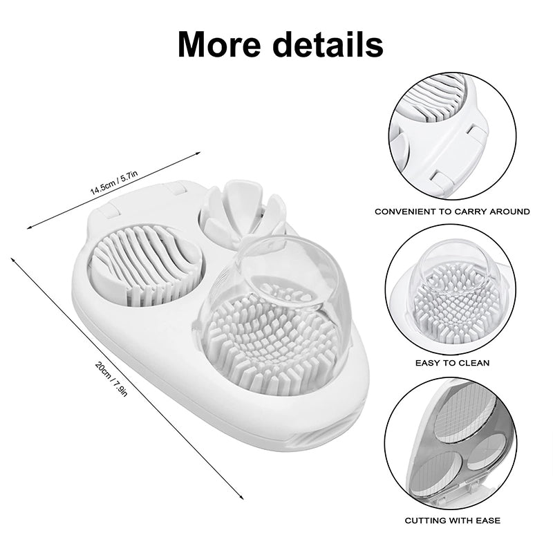 3 In 1 Egg Slicer For Hard Boiled Eggs Heavy Duty With Stainless Steel Wires,3 Slice Modes Egg Cutter