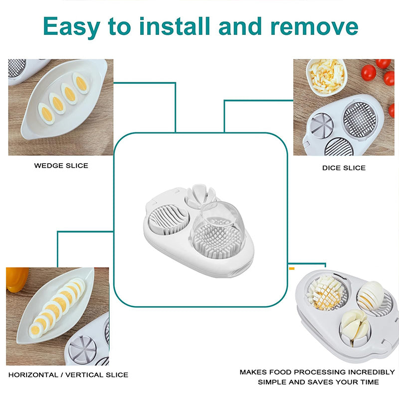 3 In 1 Egg Slicer For Hard Boiled Eggs Heavy Duty With Stainless Steel Wires,3 Slice Modes Egg Cutter