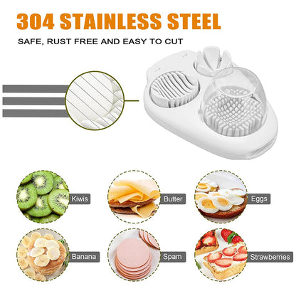 3 In 1 Egg Slicer For Hard Boiled Eggs Heavy Duty With Stainless Steel Wires,3 Slice Modes Egg Cutter