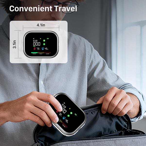⏰LAST DAY PROMOTION SAVE 49%🔥6-in-1 Portable Gas Detector with Temp & Humidity Sensor, HD Display, Plug & Play