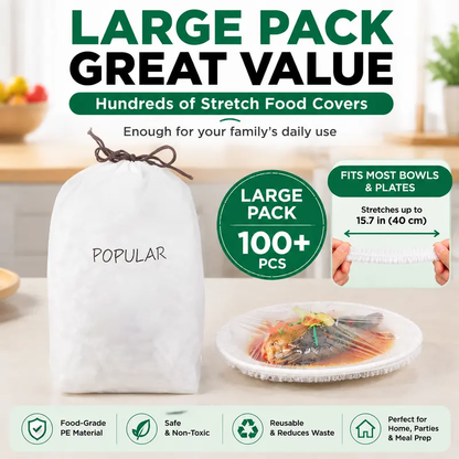 🔥 Hot Sale🔥 100PCS Disposable Stretch Food Covers for Bowls & Plates