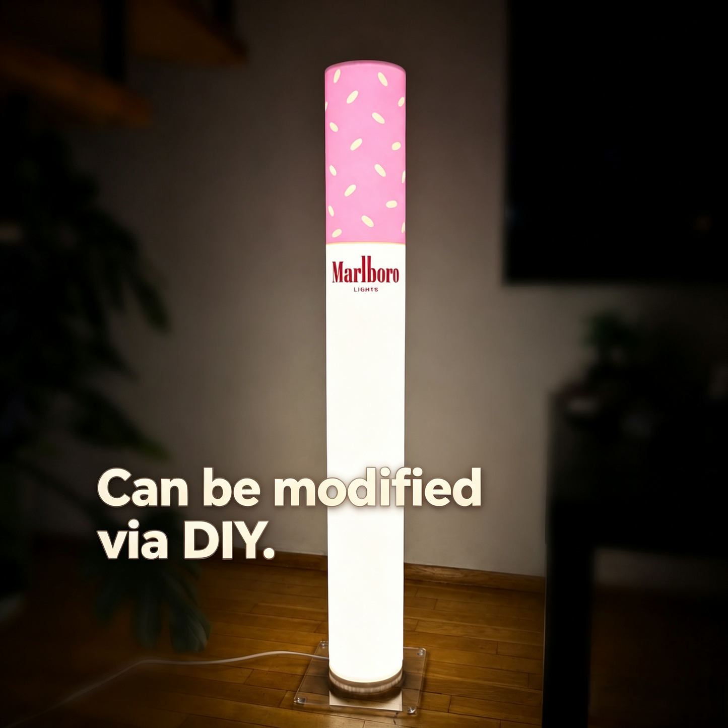 🚬 Cigarette Tube Shaped Marlboro Style Floor Lamp | Retro Industrial Novelty Ambient Light