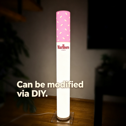 🚬 Cigarette Tube Shaped Marlboro Style Floor Lamp | Retro Industrial Novelty Ambient Light