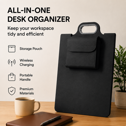 💼The All-In-One Mobile Workstation Sleeve | Built-In 15W Multi-Device Wireless Charger, Ergonomic Laptop Stand & Mousepad (Fits up to 16")
