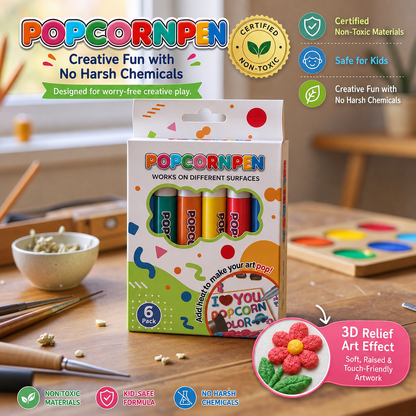 🖍️ 🎁Magic Puffy Bubble Pens, Heat Activated Popcorn Pens DIY 3D Art Marker for Kids Crafts🔮