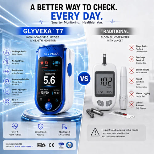 🩺 GLYVEXA™ T7 Non-Invasive Glucose & Health Monitor | 🩸 No Finger Pricks Blo