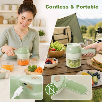 Wireless All-In-One Multi Kitchen Prep Tool  Cordless Food Processor For Slicing, Mincing, Peeling & Whipping