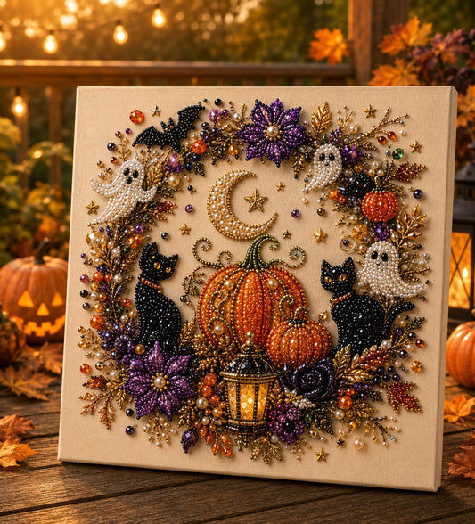Last Day 60% OFF ✨ Halloween Pearl Art DIY Kit – Turn Tiny Pearls into Spooky-Cute Magic