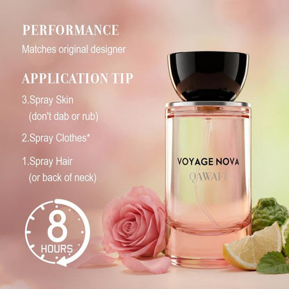 🔥Last Day 49% OFF🌹Voyage Nova | Rosey Fruity Floral | Extrait De Parfum  | Long Lasting Luxury Fragrance