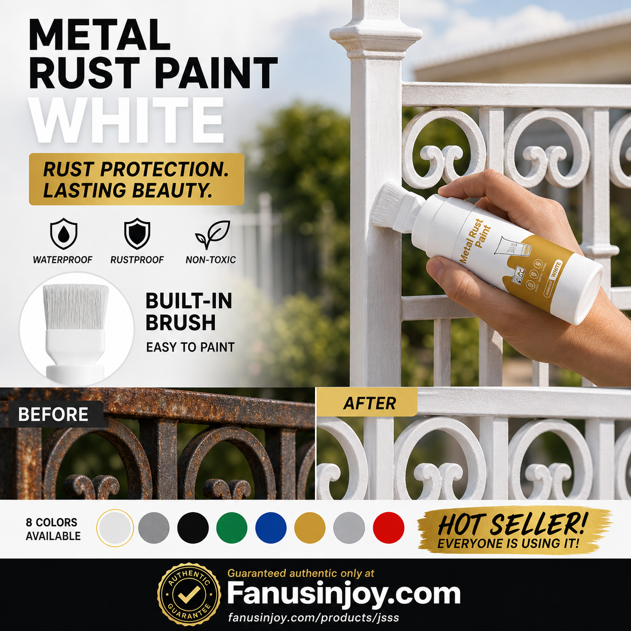 ✨New Arrival-🔥 BUY 1 GET 1 FREE (2 PCS)   🖌️Refresh paint surfaces in one simple spray!✨🏠Water-Based Metallic Silver Paint with Built-in Brush💥👍