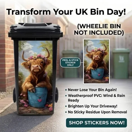 Creative Trash Can Sticker with Colourful Cartoon✨