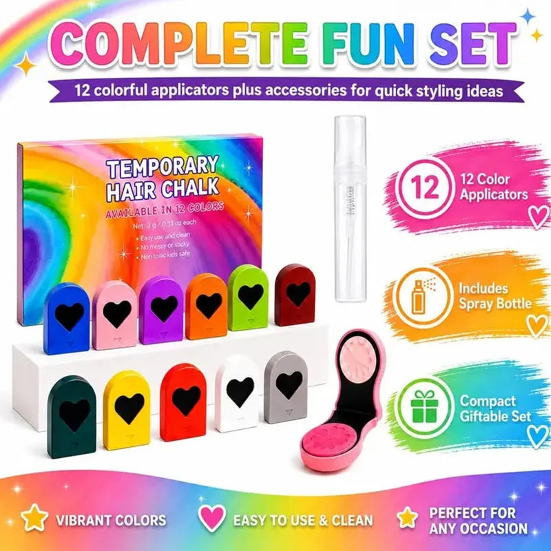 Temporary Hair Chalk Kit for Girls