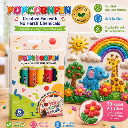 🖍️ 🎁Magic Puffy Bubble Pens, Heat Activated Popcorn Pens DIY 3D Art Marker for Kids Crafts🔮
