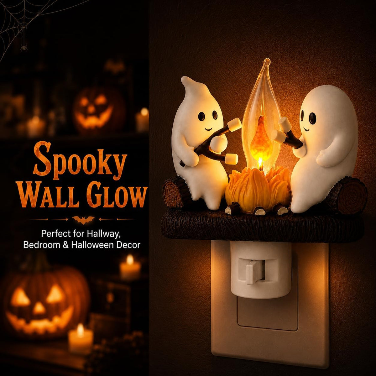 🔥Halloween lights✨Ghost Campfire Night Light