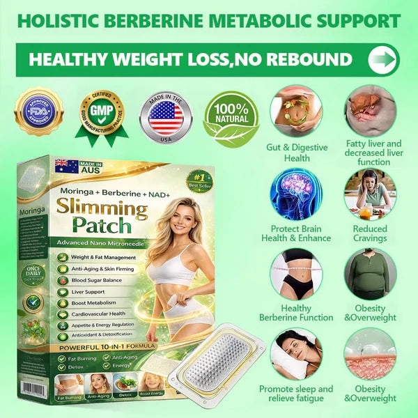 NEW 2026 UPGRADE🏆 Berberine Slimming Microneedle Patch | 10-in-1 Weight Management Support