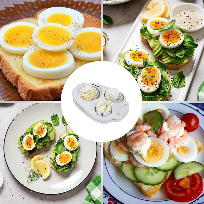 3 In 1 Egg Slicer For Hard Boiled Eggs Heavy Duty With Stainless Steel Wires,3 Slice Modes Egg Cutter