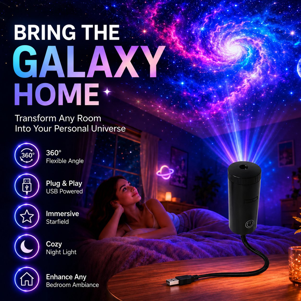 ✨ Plug-and-Play HD Star Projecto