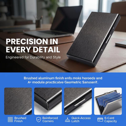 RFID Blocking Metal Card Holder, Ultra Slim Stainless Steel Business Credit Card Case 💳