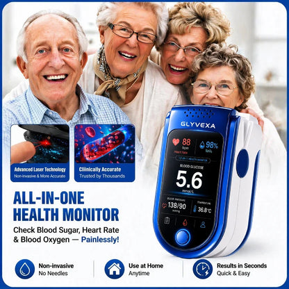 🩺 GLYVEXA™ T7 Non-Invasive Glucose & Health Monitor | 🩸 No Finger Pricks Blo