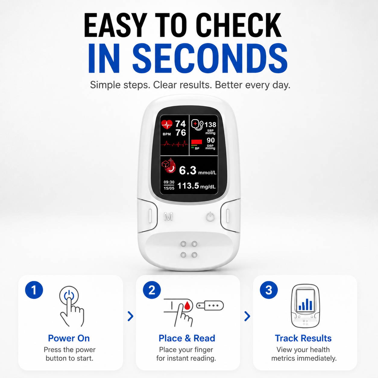 📣Multi-Function Health Monitoring Device✅No Needles. No Pain.✅Fast Results In Seconds✅Monitor Anytime, Anywhere