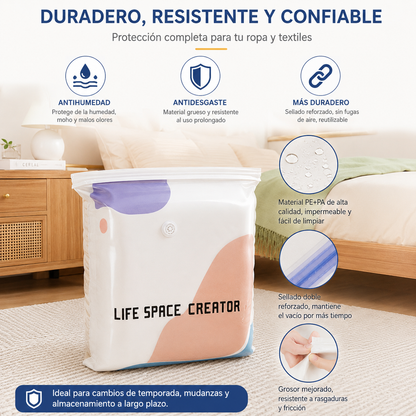 👕📦【4 Pcs 】Bolsas de compresión para guardar ropa, no requieren vacío, diseño reforzado.