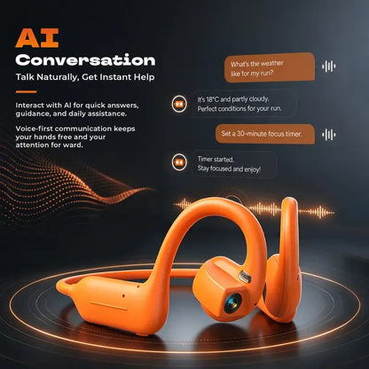 🎧 E12 Bone Conduction Open-Ear Audio Glasses with 8MP HD EIS Camera – 160+ Language AI Translation, Bluetooth Sports Headset & IP56 Waterproof Wearable for Cycling, Vlogging & Action Video