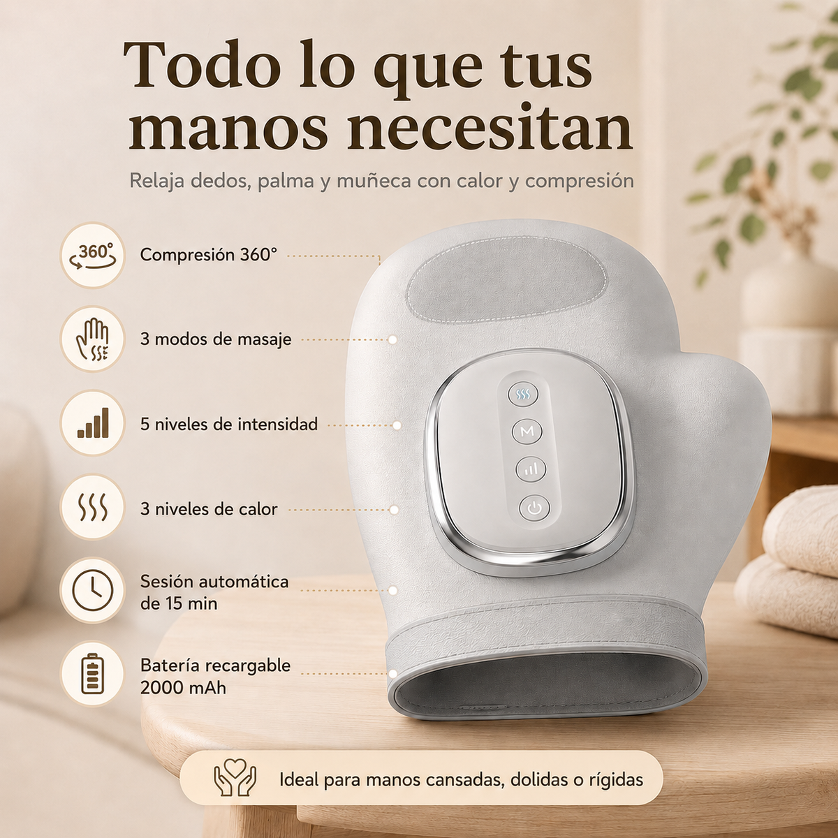 Smart Hand Massager with Heat and Compression