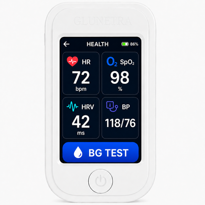 🩺 GLUNETRATM G5 Non-Invasive Glucose & Health Monitor | 🩸 No Finger Pricks Blood Sugar Monitoring Device  | ✅ ADA Licensed Product