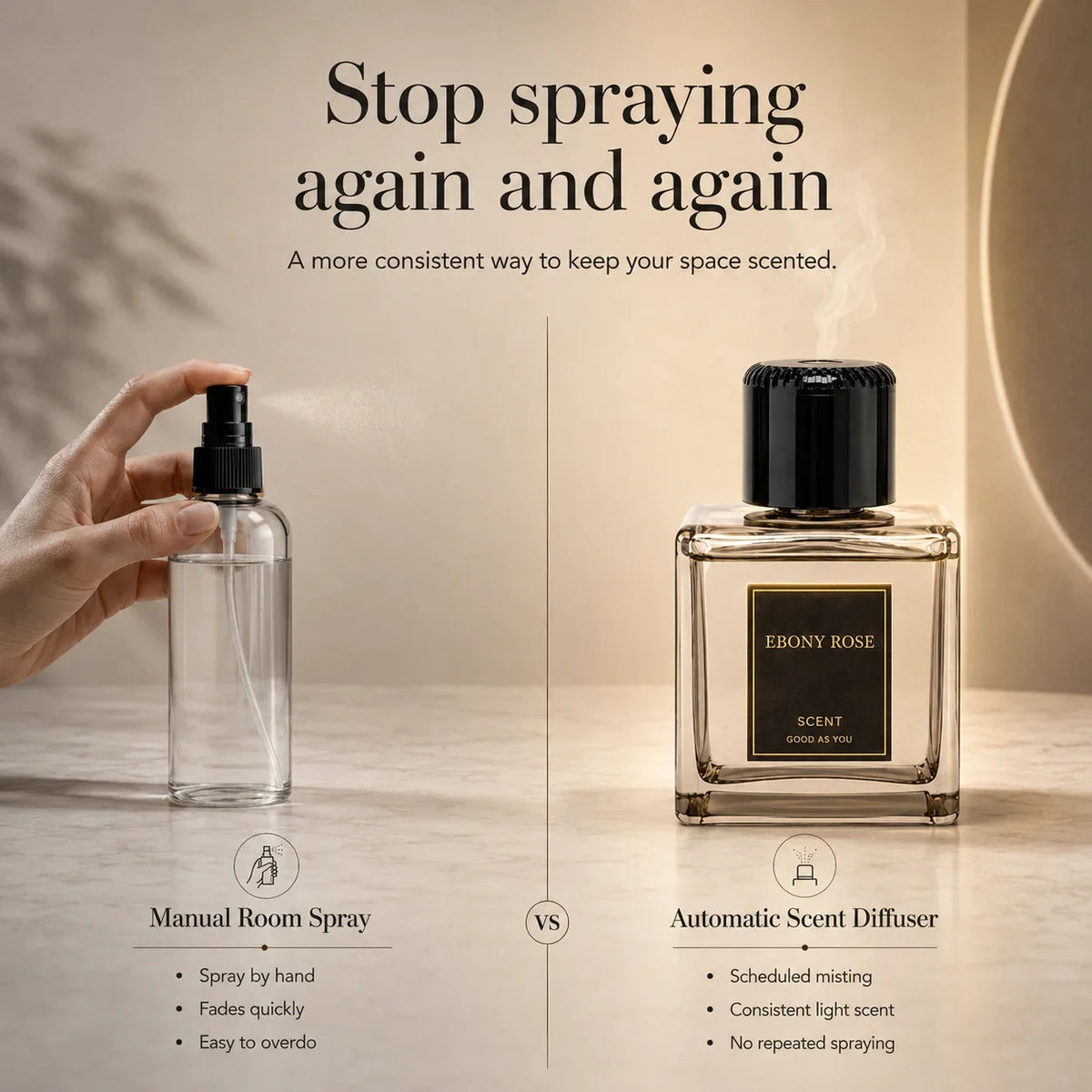 💨Beautiful design. Effortless scent. A better home experience.🏠Plume Automatic Scent Diffuser