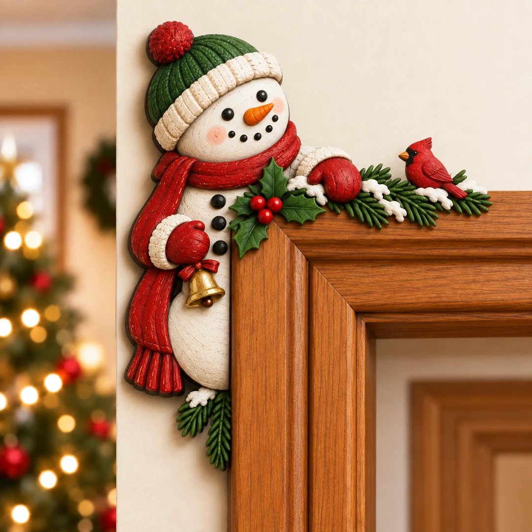 🎅Christmas Peekaboo Door Frame Corner Decor – 3D Holiday Character Decoration🎅