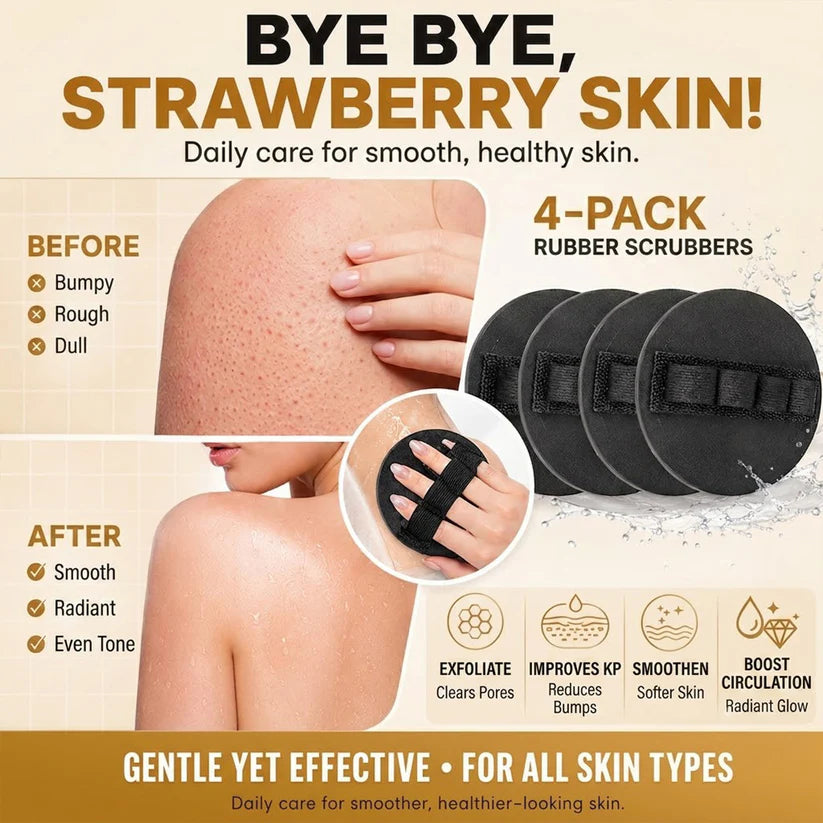 Soft Rubber Shower Scrubber for Gentle Exfoliation & Deep Cleansing