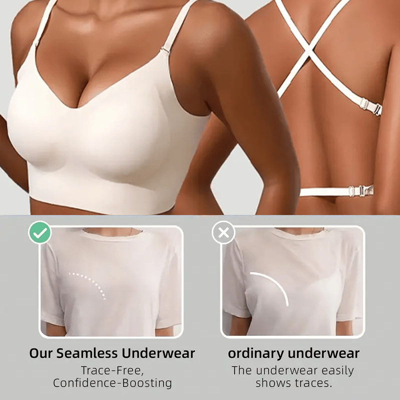 🏆Last Day 49% OFF🔥Women's Solid Color Wireless Backless Bra