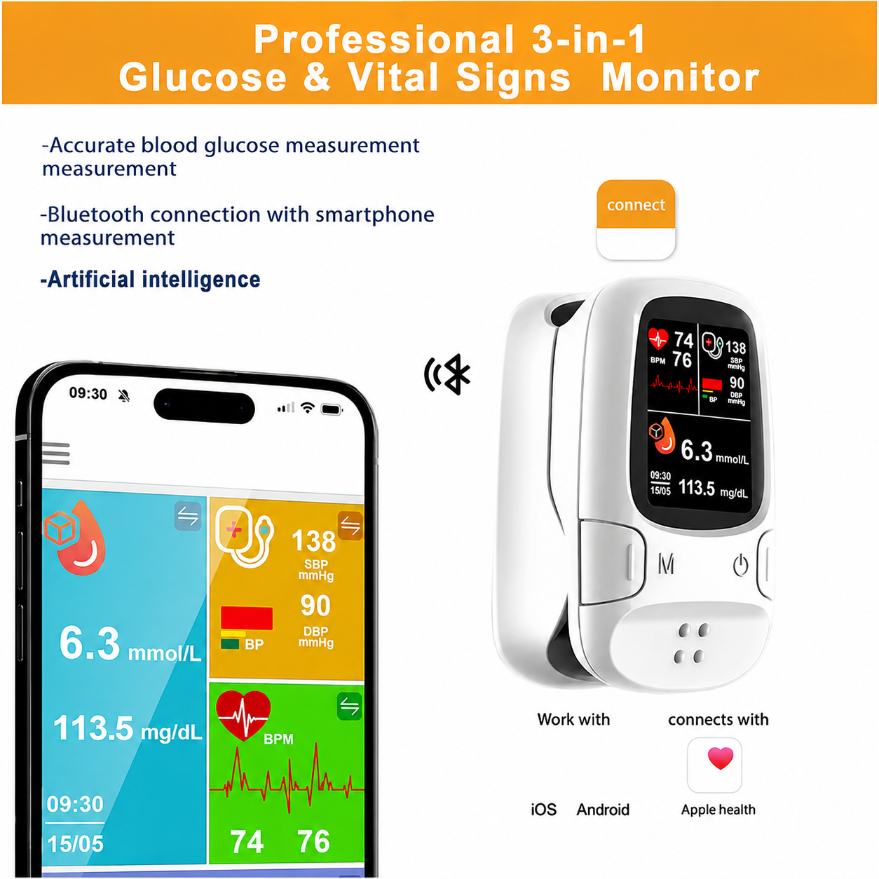 📣Multi-Function Health Monitoring Device✅No Needles. No Pain.✅Fast Results In Seconds✅Monitor Anytime, Anywhere
