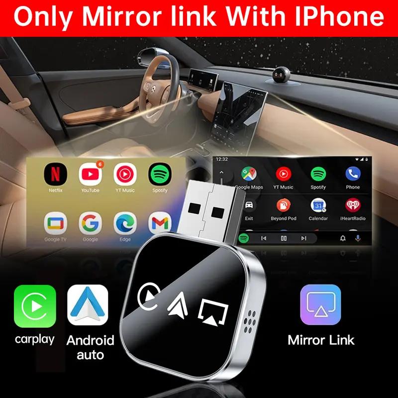 📶  2026 Upgrade 3 in 1 Screen Mirror iOS Phone, wired to wireless Carplay adapter