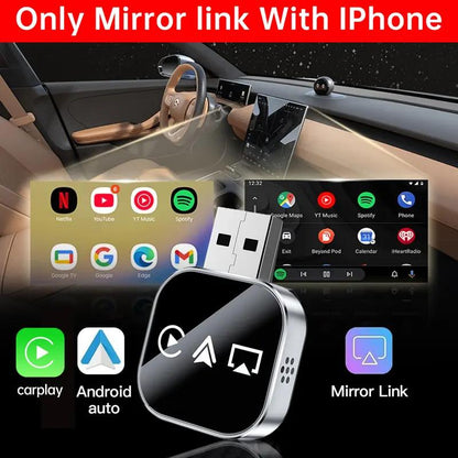 📶  2026 Upgrade 3 in 1 Screen Mirror iOS Phone, wired to wireless Carplay adapter