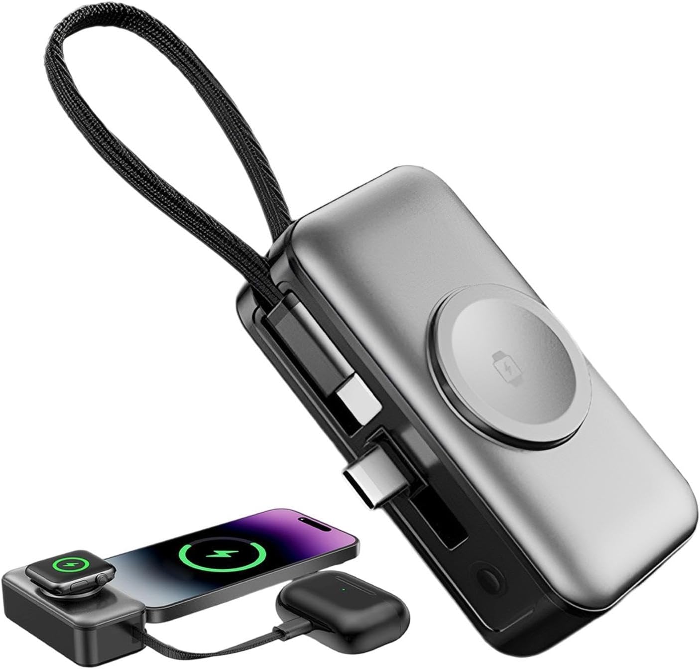Portable Magnetic Earphone Charger Mini Battery Pack Fast Charging Case