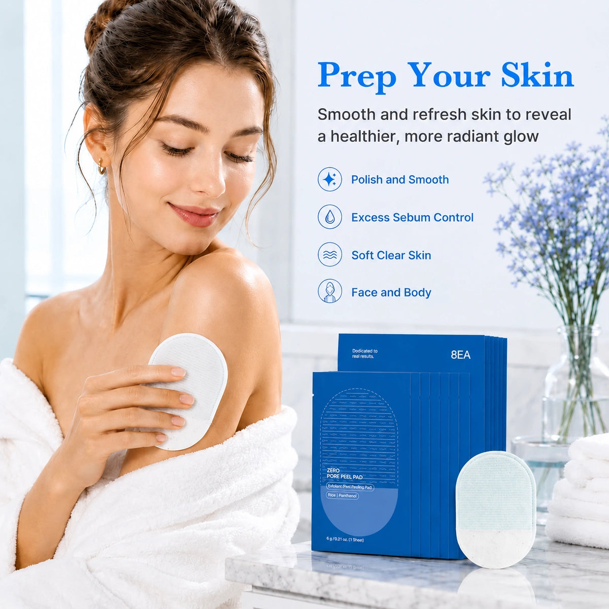 🔥Body Exfoliating Scrub Pads For Bumpy Flaky Skin 8 Pack